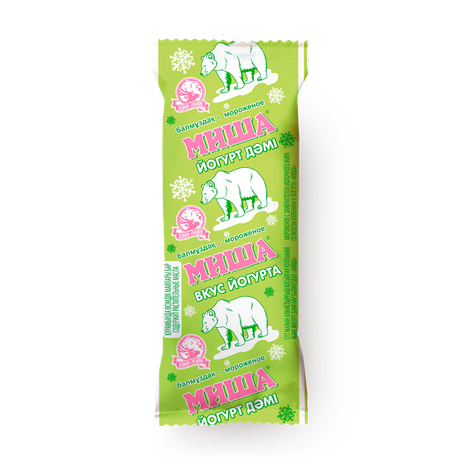 Мороженое «Миша» со вкусом йогурта и клубники эскимо