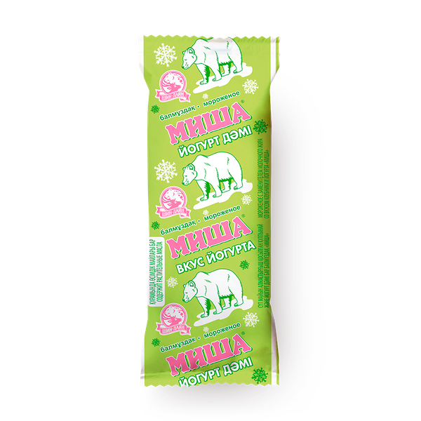 Мороженое «Миша» со вкусом йогурта и клубники эскимо
