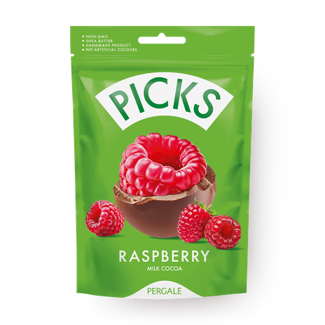 Малина в молочной какао-глазури Picks