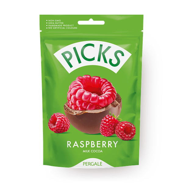 Малина в молочной какао-глазури Picks