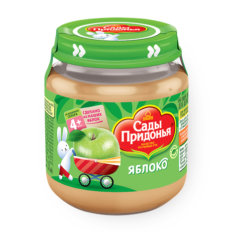 Пюре «Сады Придонья» яблоко с 4 месяцев без добавления сахара