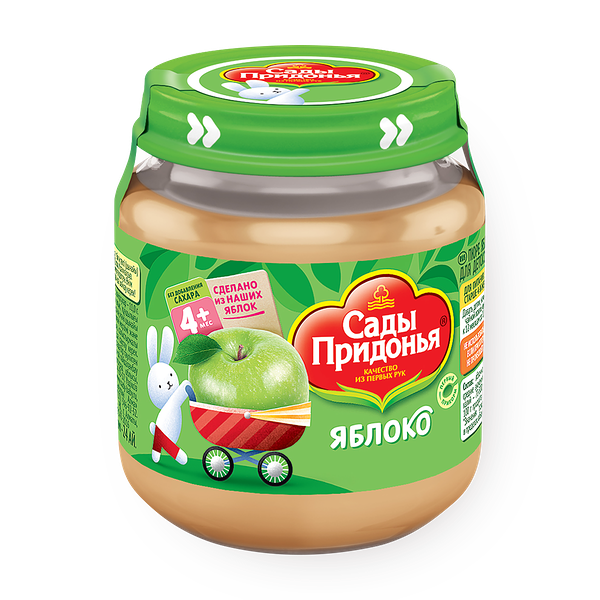 Пюре «Сады Придонья» яблоко с 4 месяцев без добавления сахара