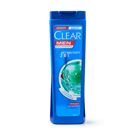 Шампунь против перхоти 2 в 1 Clear Men Активспорт с ментолом