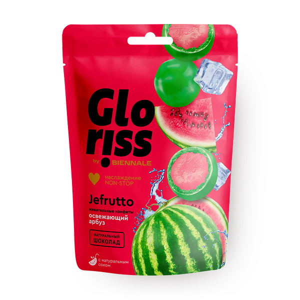 Конфеты жевательные Gloriss Jefrutto освежающий арбуз в шоколаде