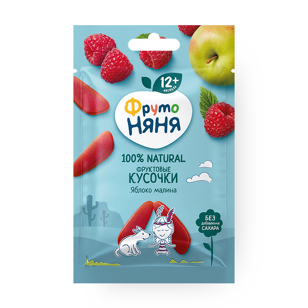 Фруктовые кусочки «ФрутоНяня» яблоко-малина с 12 месяцев