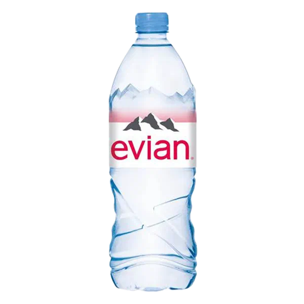 Evian minrel water plastic bottle