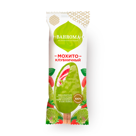 Мороженое Bahroma клубничный мохито эскимо