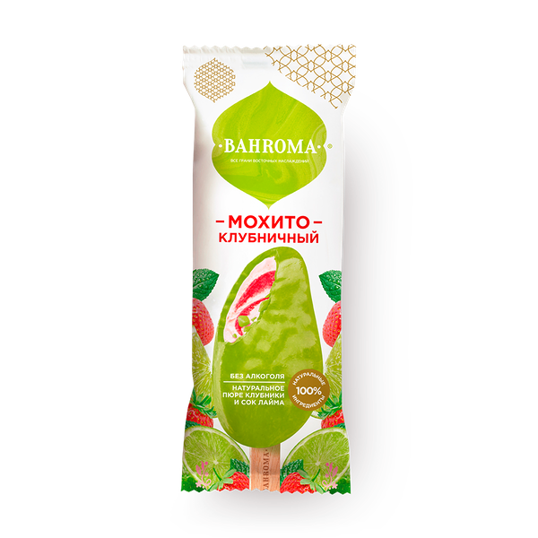 Мороженое Bahroma клубничный мохито эскимо