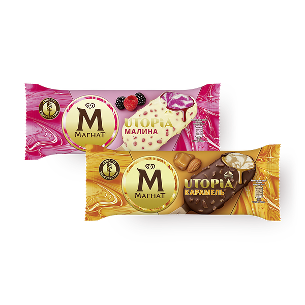 Мороженое карамельное Магнат Utopia «Инмарко» и Мороженое малиновое Магнат Utopia «Инмарко»