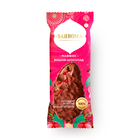 Мороженое пломбир Bahroma вишневый маффин эскимо