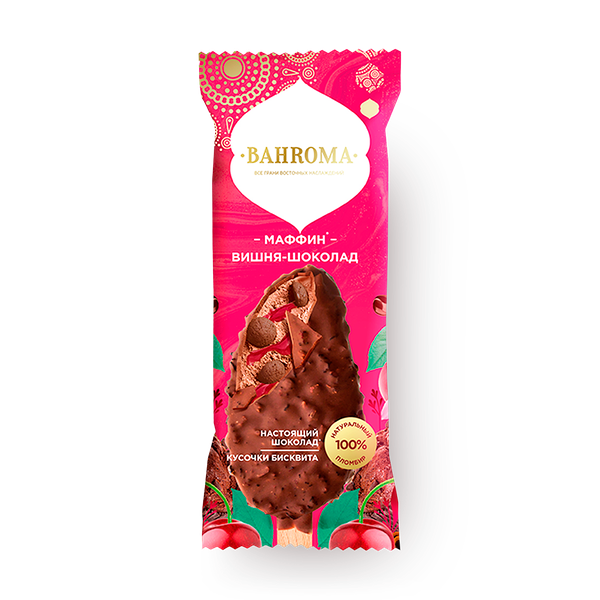 Мороженое пломбир Bahroma вишневый маффин эскимо