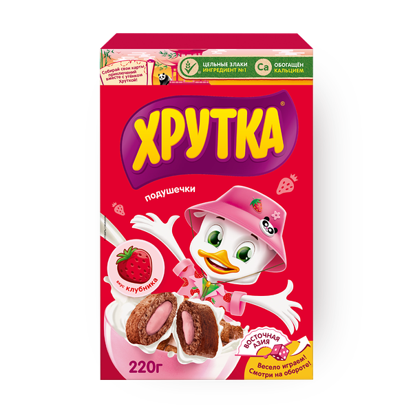 Подушечки «Хрутка» вкус клубника с цельными злаками