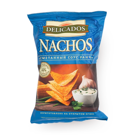 Чипсы кукурузные Delicados соус ранч