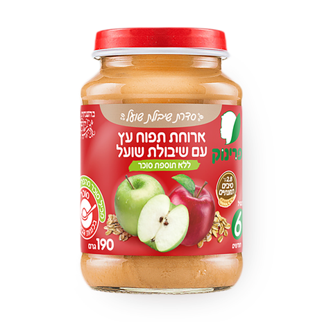 פרינוק ארוחת תפוח עץ עם שיבולת שועל מחית צנצנת