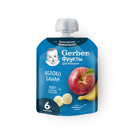 Пюре Gerber яблоко-банан с 6 месяцев