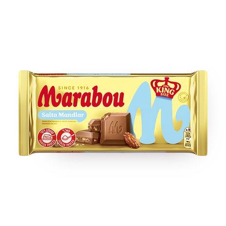 Marabou milk chocolate with caramelized and salted almond pieces