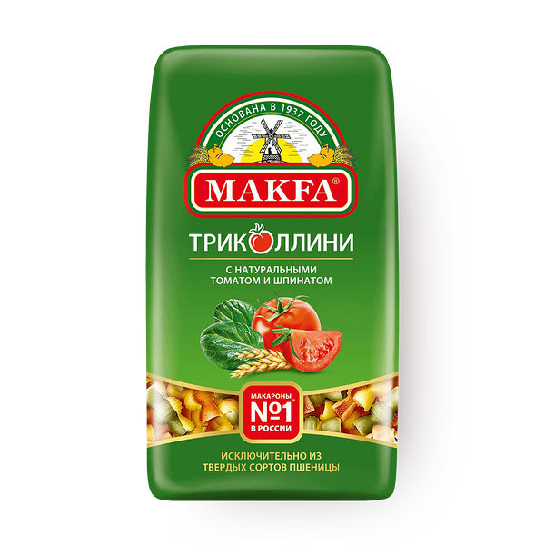 Макароны Свитки Триколлини Makfa с томатом и шпинатом