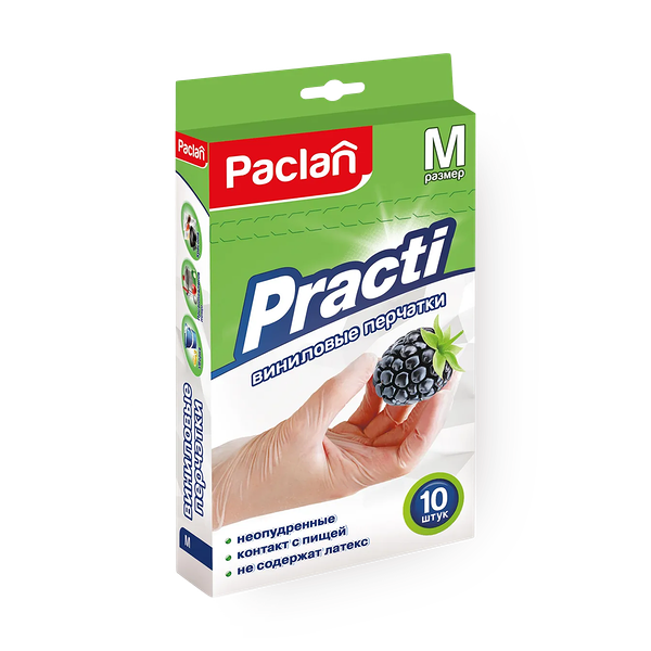 Перчатки Paclan Виниловые М
