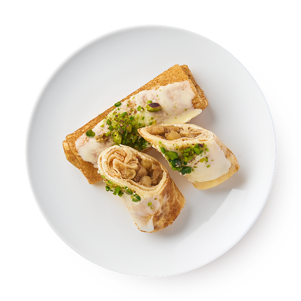 Блины с яблоком и белым шоколадом Damdala