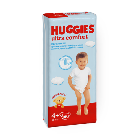 Подгузники Huggies Ultra Comfort для мальчиков 4+ размер 10-16 кг