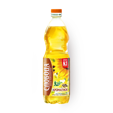 Масло подсолнечное Ароматное «Слобода» нерафинированное