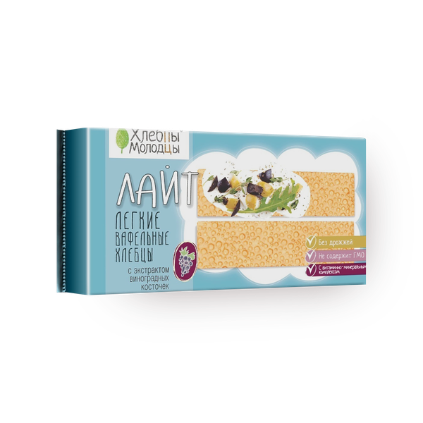 Хлебцы вафельные «Хлебцы Молодцы» Лайт с экстрактом виноградных косточек