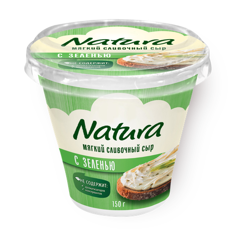 Сыр сливочный творожный Natura с зеленью 55%