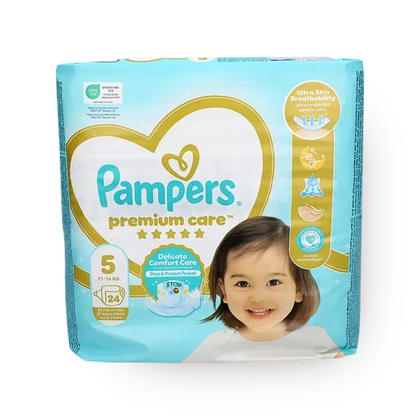 Pampers Premium Care diapers, size 5