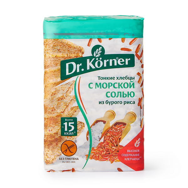 Хлебцы из бурого риса Dr.Korner с морской солью