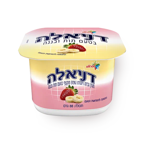 מעדן דניאלה גבינה מוקצפת בטעם תות בננה