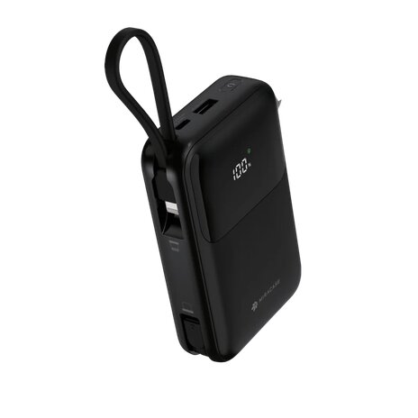 סוללת טעינה 2 כבלים מובנים גב + צג 20000mAh לבן MIR