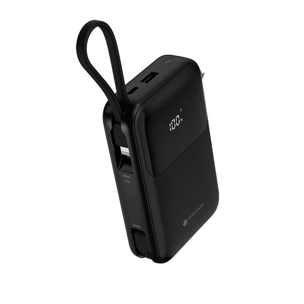 סוללת טעינה 2 כבלים מובנים גב + צג 20000mAh לבן MIR