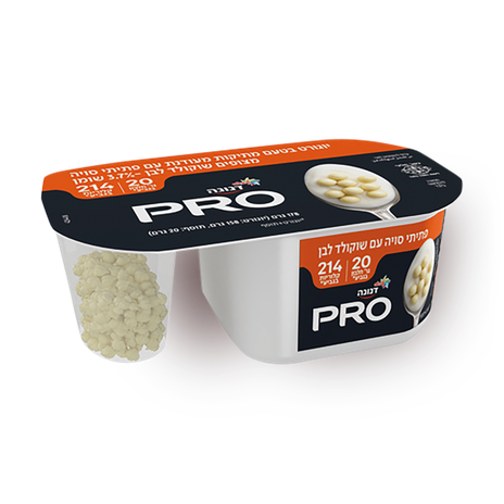 Danone Pro Yogurt with a subtle sweetness with soy flakes coated in white chocolate 3.7%