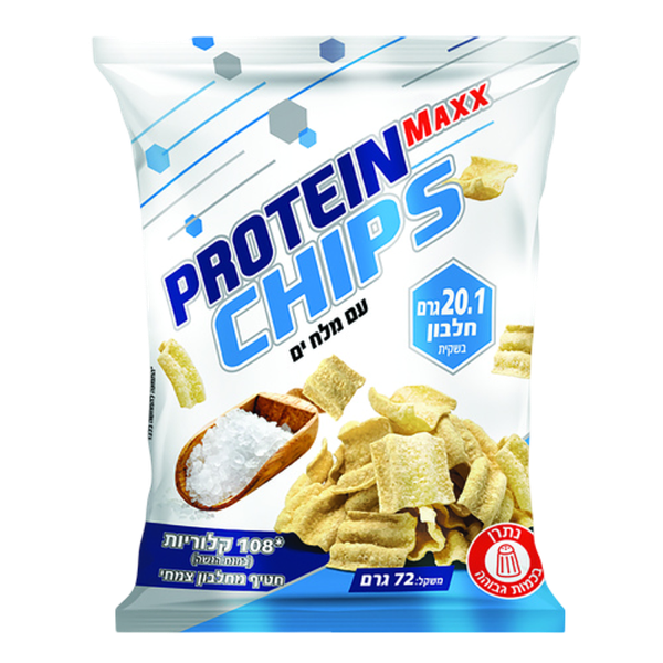 חטיף פרוטאין מקס צ'יפס בטעם מלח ים