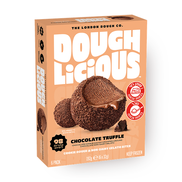 Chocolate truffle cookie dough & non dairy gelato bites Dough Licious