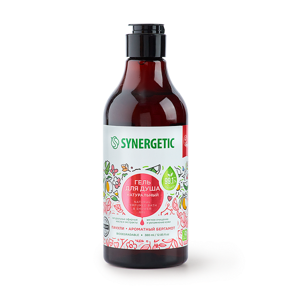 Гель для душа Synergetic Пачули и ароматный бергамот