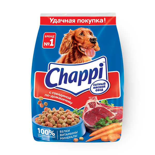 Сухой корм для собак Chappi с говядиной по-домашнему
