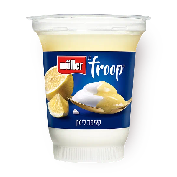 Muller Froop Yogurt with lemon whipped cream