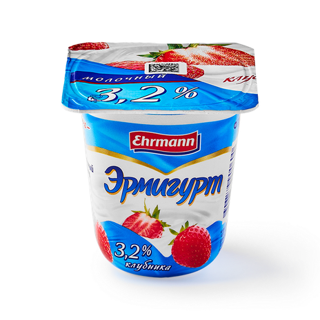Йогурт Ehrmann Эрмигурт клубника молочный 3,2%