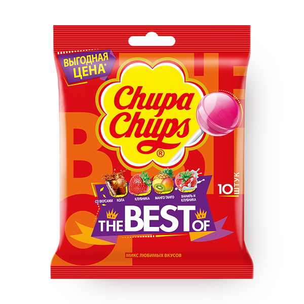Карамель Chupa Chups The Best Of микс вкусов 10 шт.