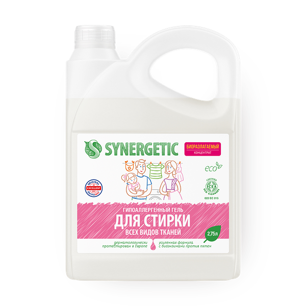 Гель для стирки Synergetic универсальный гипоаллергенный концентрат