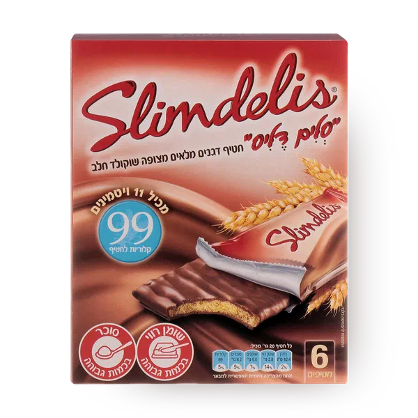 Slimdelis Cereal snack coated in milk chocolate