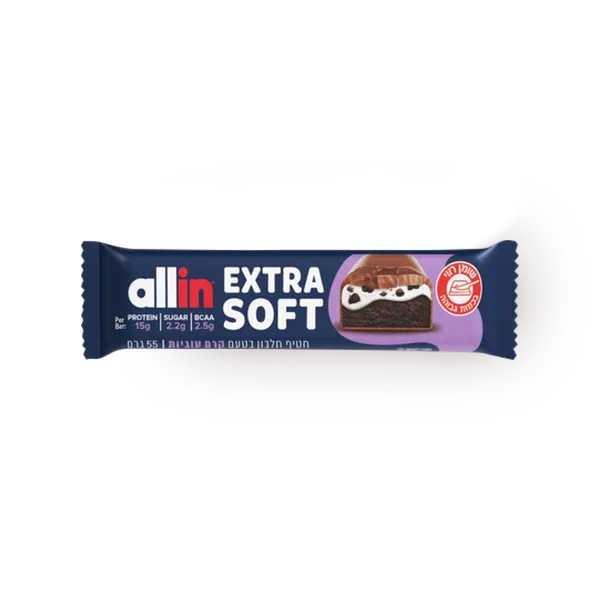 allin Extra Soft Protein Bar Cookie Cream Flavor