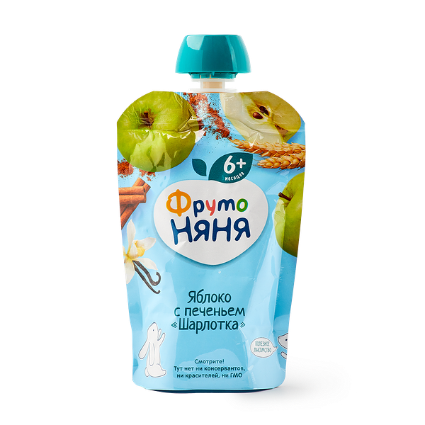 Пюре «ФрутоНяня» Шарлотка яблоко с печеньем с 6 месяцев