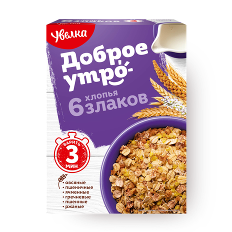 Хлопья 6 злаков «Увелка»
