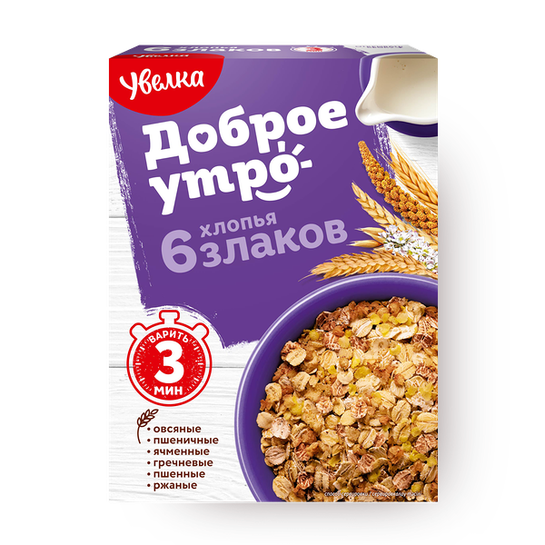 Хлопья 6 злаков «Увелка»
