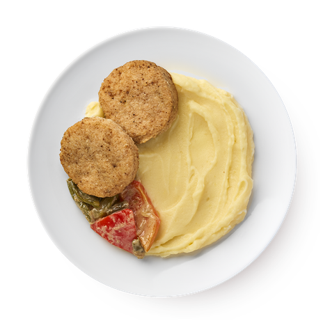Котлета куриная с картофельным пюре и овощами «Сегодня»
