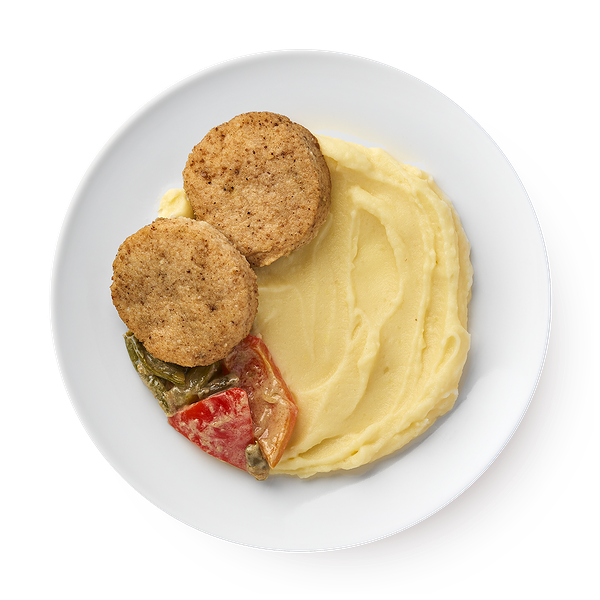 Котлета куриная с картофельным пюре и овощами «Сегодня»
