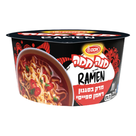 מנה חמה מרק בסגנון ראמן ספייסי