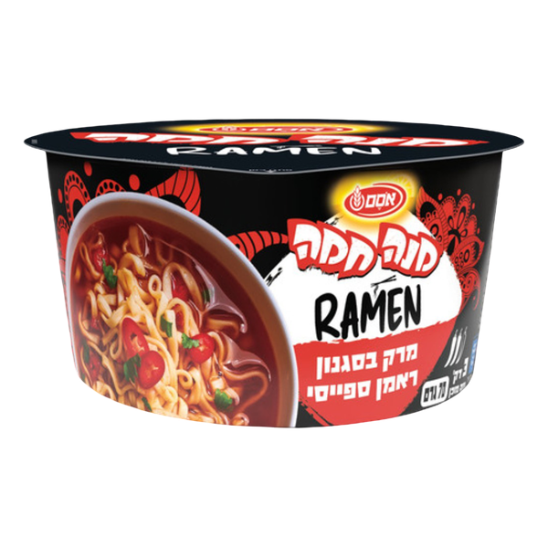 מנה חמה מרק בסגנון ראמן ספייסי